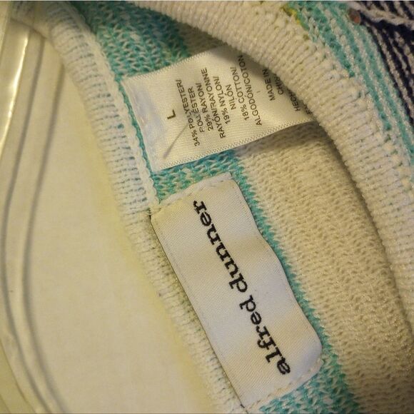 - Alfred Dunner beaded striped three qt sleeve sweater with embroidery acc… - Picture 5 of 9